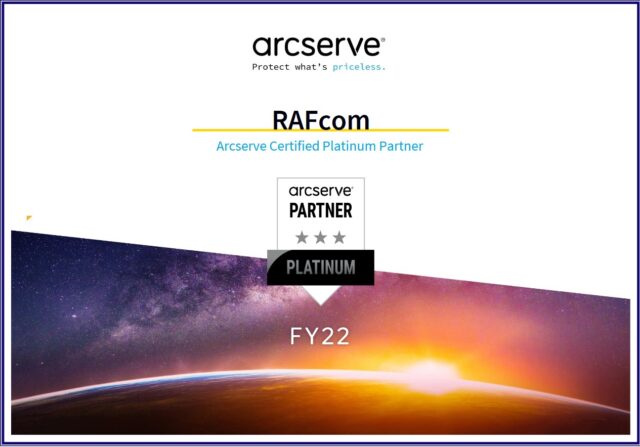 Arcserve Platinum Partner Certificate